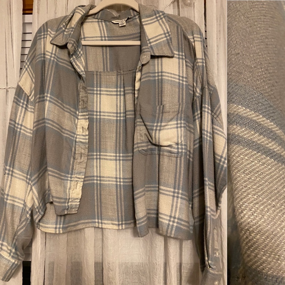 American eagle cropped flannel